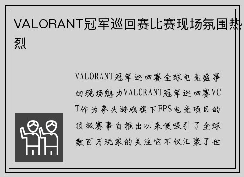 VALORANT冠军巡回赛比赛现场氛围热烈